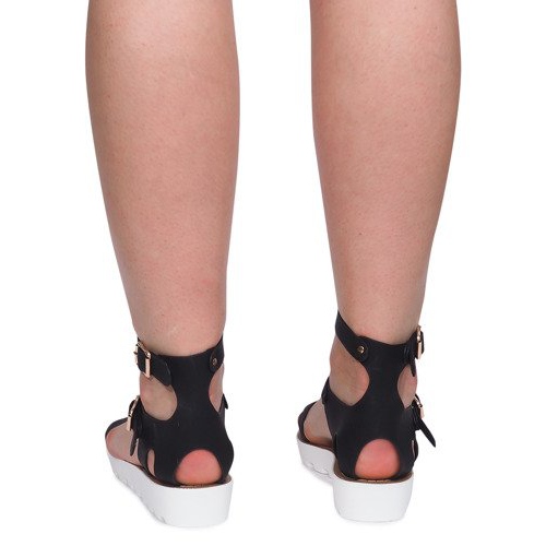 Sandals With Zipper 50035 Black 1