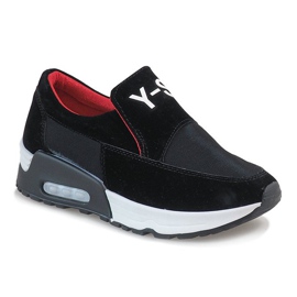 Black sports shoes with a delicate A-13 wedge heel 1