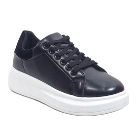 Black sneakers with a thick sole 7935-SP 1
