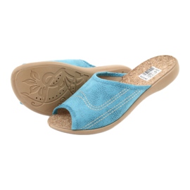 Cork Befado women's slippers 254D010 blue 4