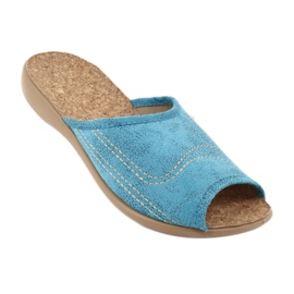 Cork Befado women's slippers 254D010 blue 1
