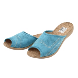 Cork Befado women's slippers 254D010 blue 3