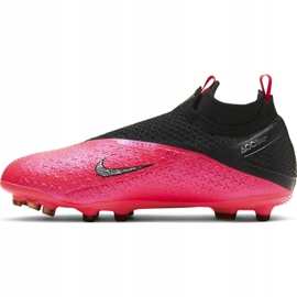 Nike Phantom Vsn 2 Elite Df FG / MG Jr CD4062-606 soccer shoes red-pink, black pink 2