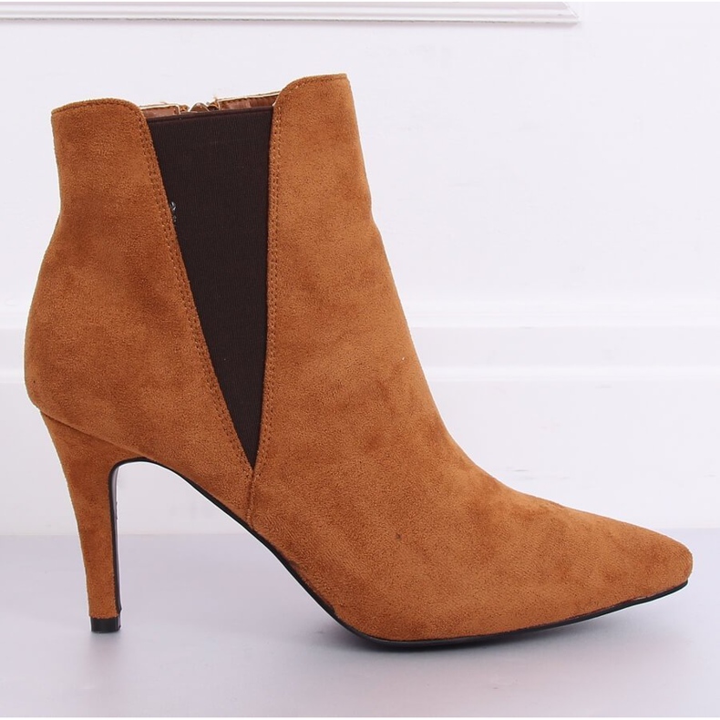 Chelsea boots on a stiletto heel camel TX-1852 Camel brown 1