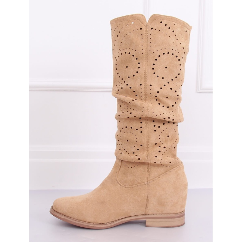 Beige openwork wedge boots NC1015 Beige 1