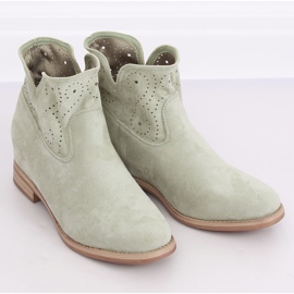 NC1000 Green celadon openwork boots 2