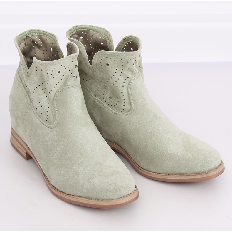 NC1000 Green celadon openwork boots 2