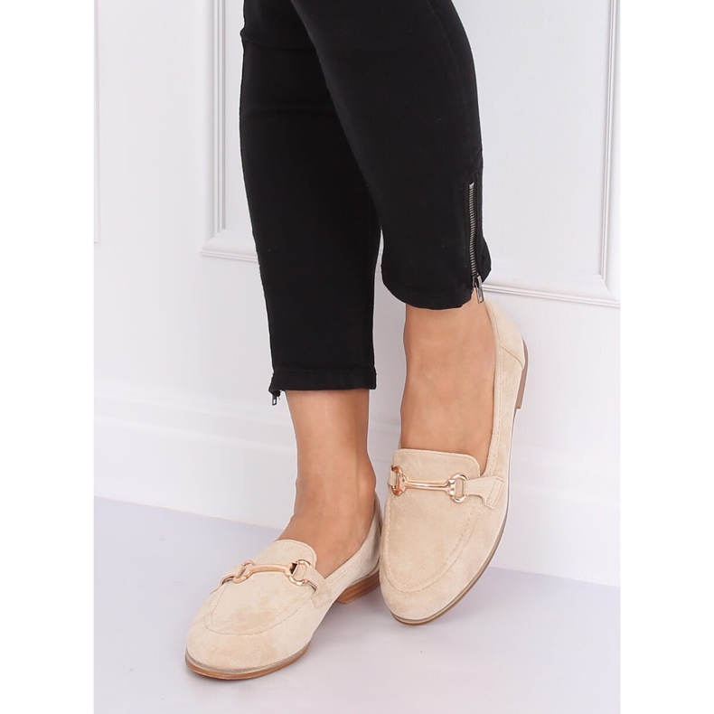 Ladies' beige loafers T355P Beige 1