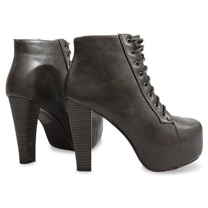 Boots Solid On Heel 9502 Gray grey 1