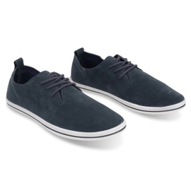 Light Men's Sneakers With Eco Suede 1205 Navy Blue 1