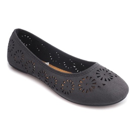 Openwork Ballerinas A009 Gray grey 1