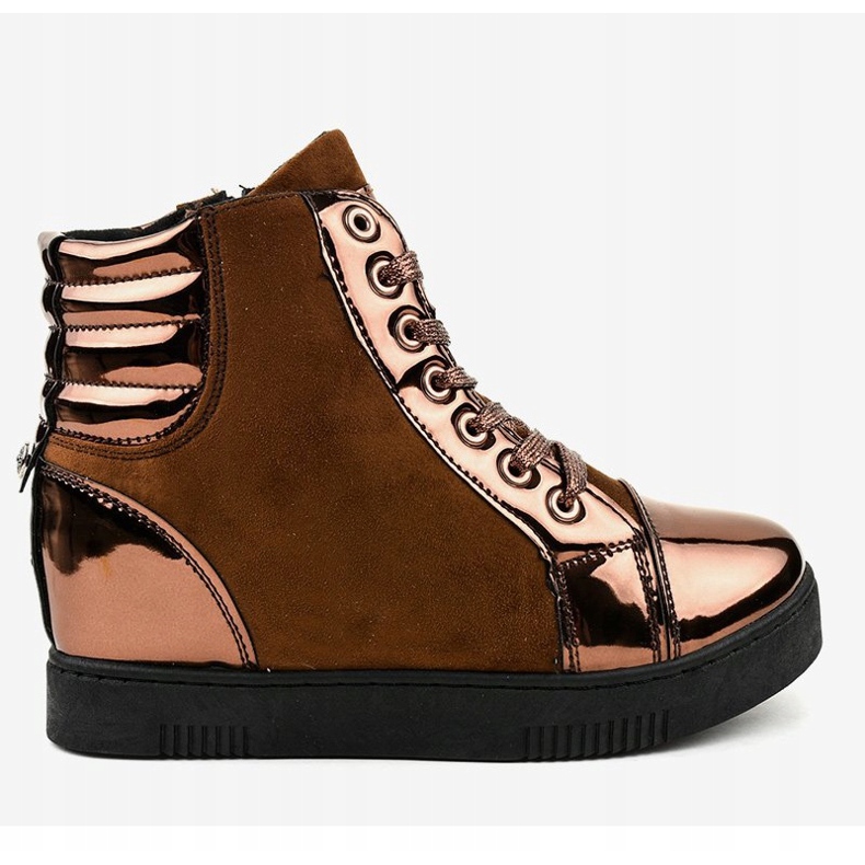 Brown Lacquered Suede Sneakers TL-57 2