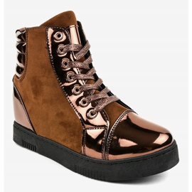 Brown Lacquered Suede Sneakers TL-57 1