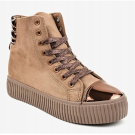Beige sneakers on the women's platform TL-53 1