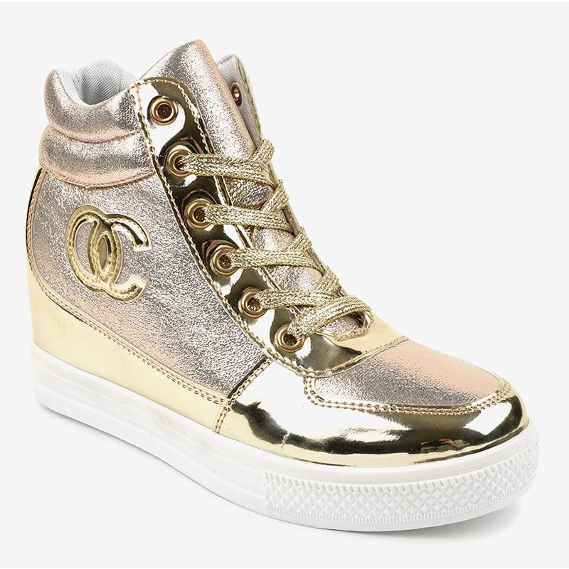 gold fashion sneakers