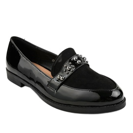 Black slip-on shoes with JN-27 studs 1