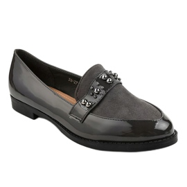 BM Gray slip-on shoes with JN-27 studs grey 1