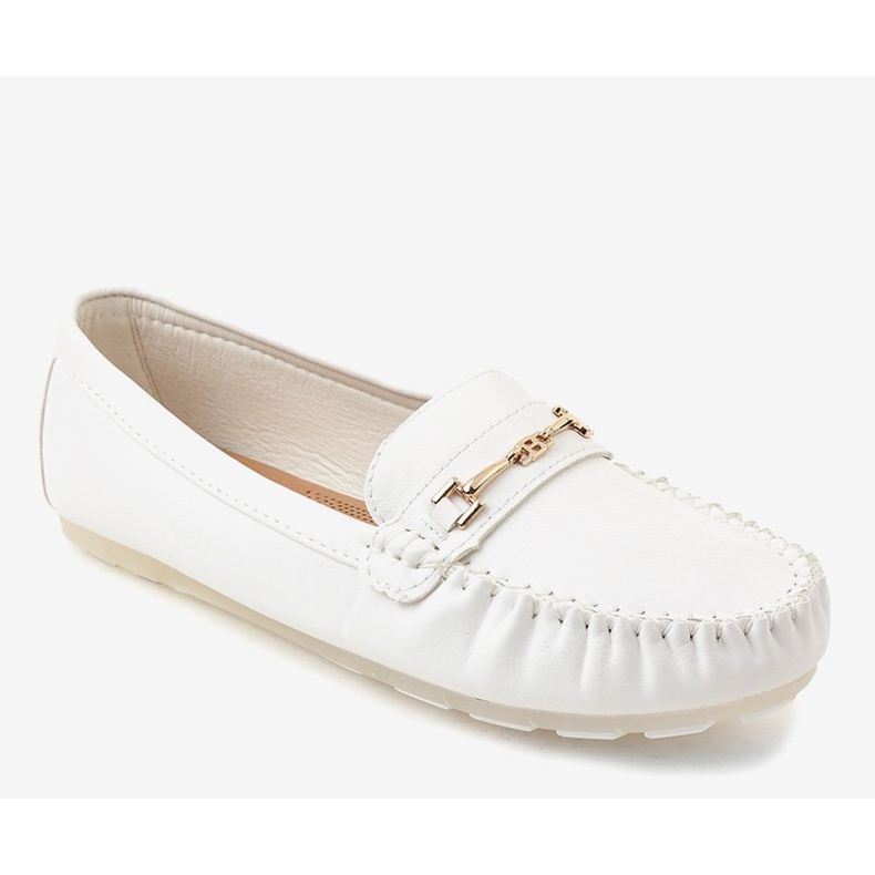 White eco-leather ballerina loafers FM3102A 1 White eco-leather ballerina loafers FM3102A 1