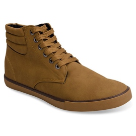 Stylish high sneakers Y034 Camel brown 1