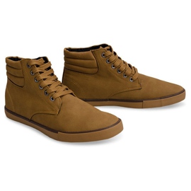 Stylish high sneakers Y034 Camel brown 2