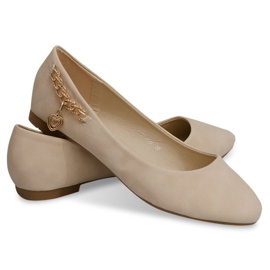 Ballerinas With Gold Chain And Heart Y20-90B Beige black 1