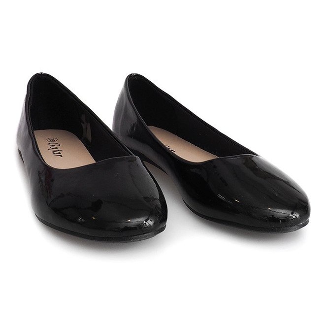 Lacquered ballerinas ZP-47A Black 1