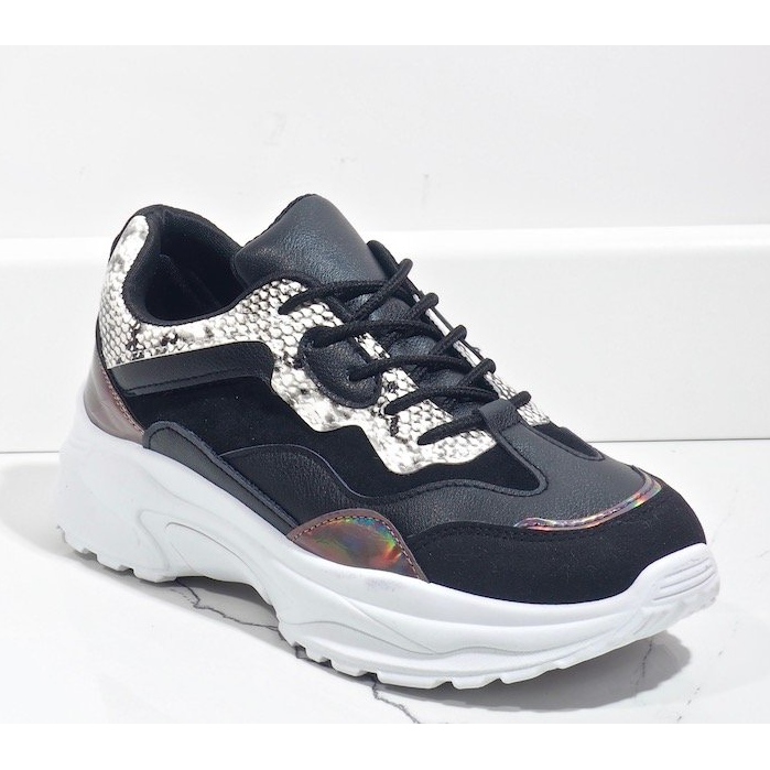 Black YL-18 sports shoes multicolored 1