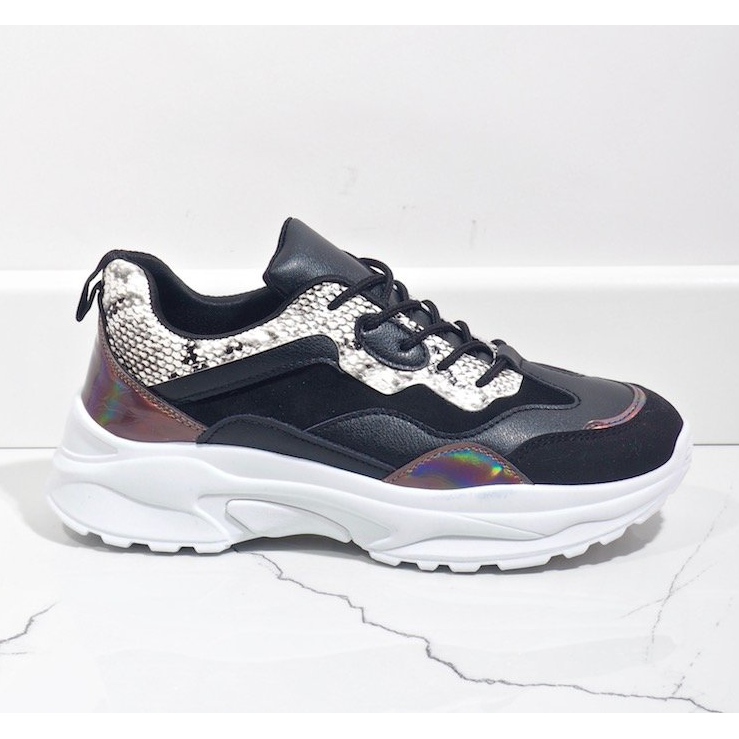 Black YL-18 sports shoes multicolored 2