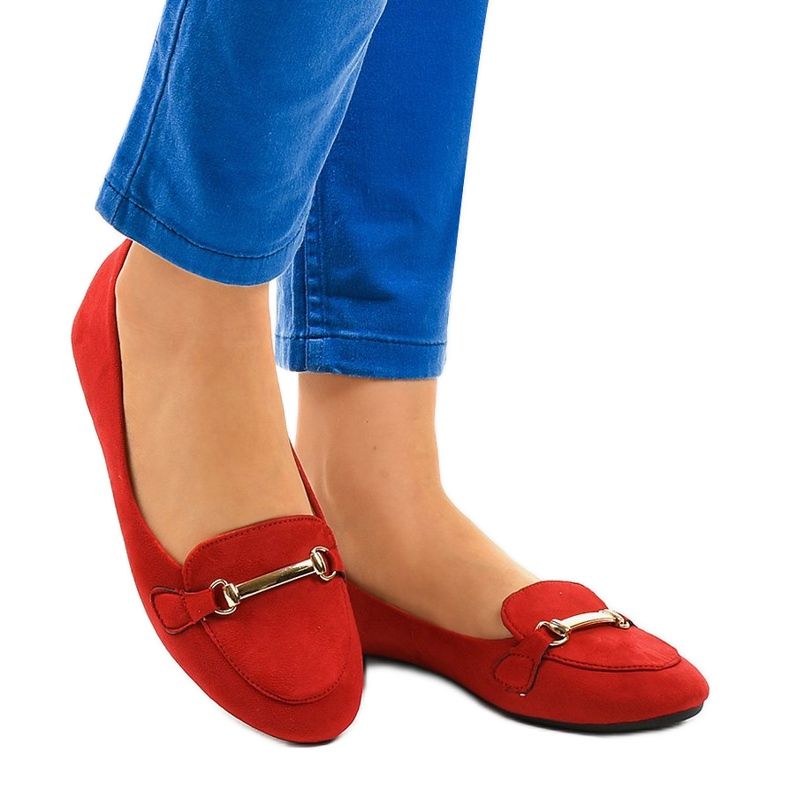 Red moccasins ballerinas 2S2018-56 1