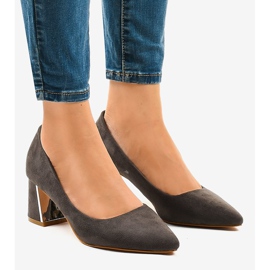 Gray suede pumps on the L439 pillar grey 1