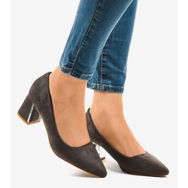 Gray suede pumps on the L439 pillar grey 2