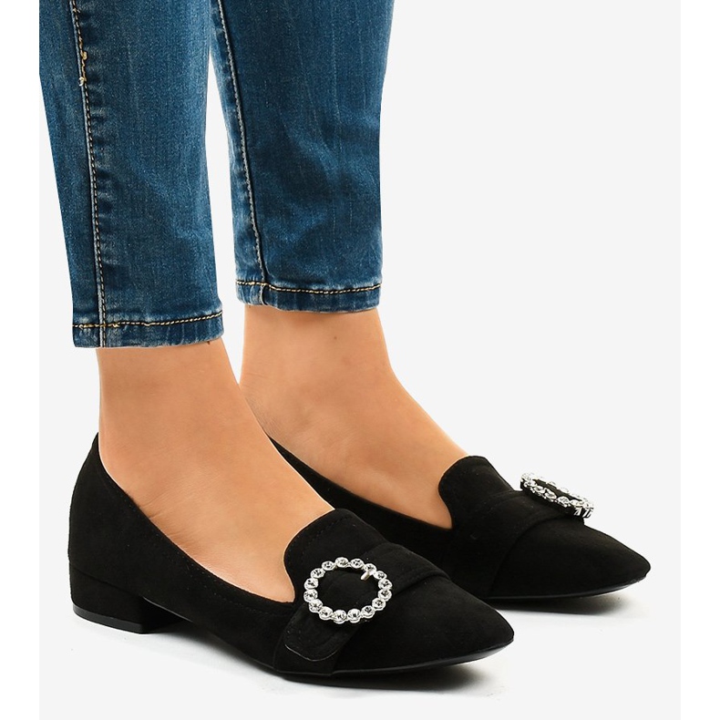 Black suede high heels L419 1