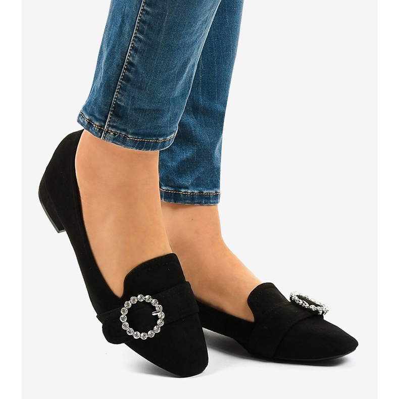 Black suede high heels L419 2