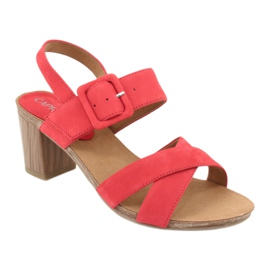 Red Sandals on the post Caprice 28317 1