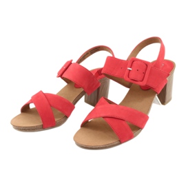 Red Sandals on the post Caprice 28317 3