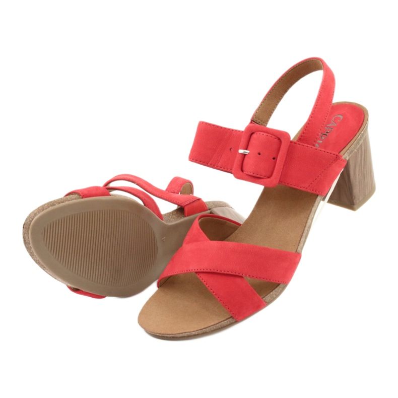 Red Sandals on the post Caprice 28317 5