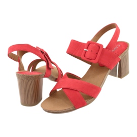 Red Sandals on the post Caprice 28317 4