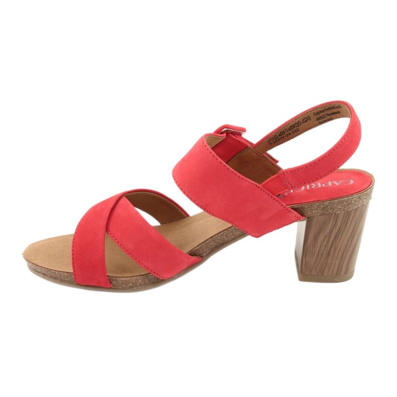 Red Sandals on the post Caprice 28317 2