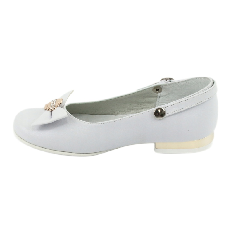 Miko white children's communion ballerinas yellow 2