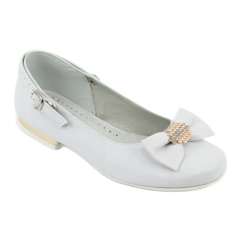 Miko white children's communion ballerinas yellow 1