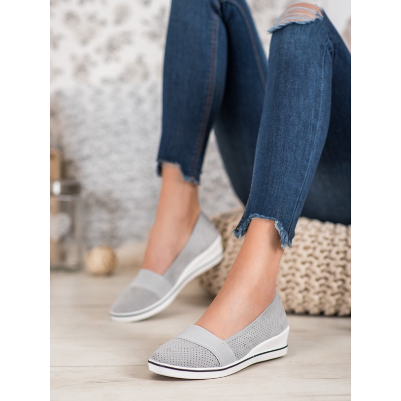 SHELOVET Gray Ballerina On Wedge grey 2