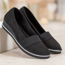 SHELOVET Black Ballerina On Wedge 2