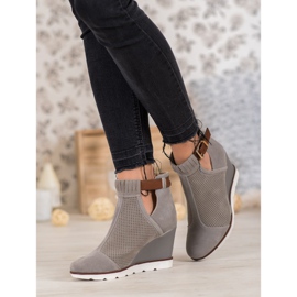 Filippo Openwork boots on a wedge grey 1