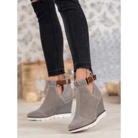 Filippo Openwork boots on a wedge grey 2