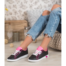 Ideal Shoes Fashionable Sneakers With Eco Leather black multicolored 1
