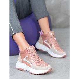 Ideal Shoes High Boots On The Platform pink multicolored 1