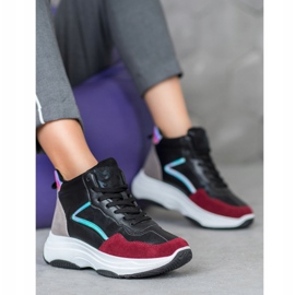 Ideal Shoes High Boots On The Platform black multicolored 1