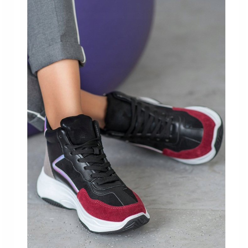 Ideal Shoes High Boots On The Platform black multicolored 2