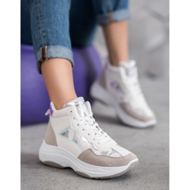 Ideal Shoes High Boots On The Platform white brown multicolored 2