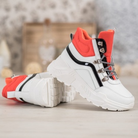 Ideal Shoes Fashion boots white orange multicolored 1